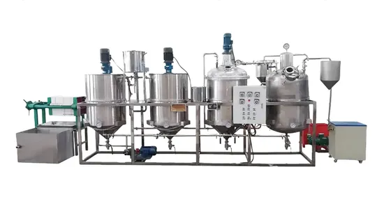 Máquina de refinación de aceite de palma crudo de acero inoxidable 2t
